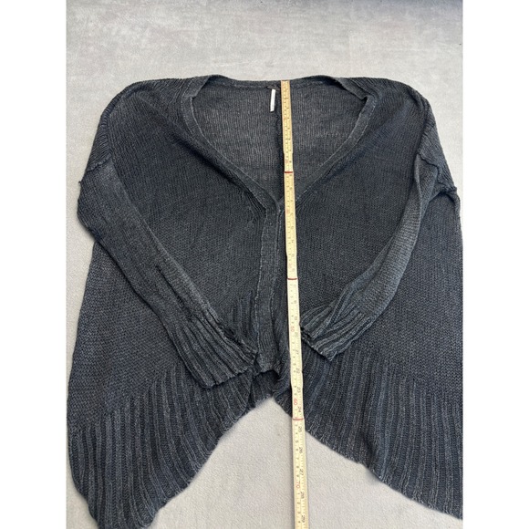 Free People Charcoal Grey Oversized Knit Duster Cardigan Sweater Size Small - Picture 2 of 9